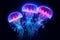 Luminous Depths: Bioluminescent Jellyfish. Ai generated