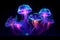 Luminous Depths: Bioluminescent Jellyfish. Ai generated