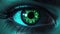 Luminous Enigma: Green Glowing Eyes Piercing the Night