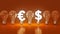 Luminous euros - dollar sign with light bulbs.