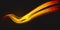 Luminous fire gold orange shape wave, wavy glowing bright flowing curve lines bstract light effect
