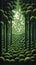 Luminous Forest: A Pixelated Trompe-l\\\'oeil Painting Inspired By Victor Vasarely