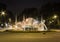 Luminous fountain in Rossio square in Viseu, Portugal