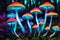 Luminous Fungi: Psychedelic Decorative Mushrooms Emitting a Mesmerizing Glow