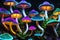 Luminous Fungi: Psychedelic Decorative Mushrooms Emitting a Mesmerizing Glow