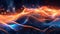 Luminous Fusion: Abstract Futuristic Background with Orange and Blue Neon Waves