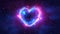 Luminous heart orb floating in a dreamy galaxy, cosmic romantic love and radiant shiny background