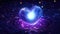 Luminous heart orb floating in a dreamy galaxy, cosmic romantic love and radiant shiny background