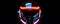 luminous helmet on black background, AI generated
