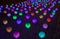 Luminous multi-colored balls, glow in the dark, festive decoration of the city