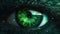 Luminous Mystique: Green Glowing Eyes Piercing the Night