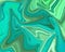 Luminous plasticine natural rippled texture. Abstract mix of green and aqua colors.