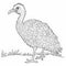 Luminous Pointillism Emu Bird Coloring Pages For Children