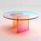 Luminous Resin Table: A Vibrant Tonalist 3d Object In Geometric Aesthetics