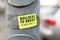 Luminous yellow Bollocks to Brexit sticker stuck on a lamp post