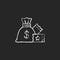 Lump-sum payment chalk white icon on dark background