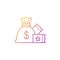 Lump-sum payment gradient linear vector icon