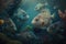 Lumpfish Fish Underwater Lush Nature by Generative AI