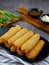 Lumpia or lunpia, a traditional snack from Semarang, Central Java, Indonesia.