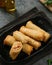 Lumpia or lunpia, a traditional snack from Semarang, Central Java, Indonesia.