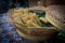 Lumpia roll deep fried in wooden basket