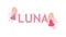 Luna female name with cute fairy