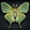 Luna moth Actias luna butterfly. Beautiful Butterfly in Wildlife. Isolate on white background