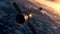 Lunar backdrop highlights satellite\\\'s role in unlocking lunar secrets and mysteries