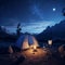 Lunar Comfort: Camping Under the Stars