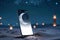 Lunar connection Mobile phone features crescent moon, sharing Ramadan wishes