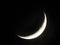 Lunar Crescent Moon closeup in nightsky