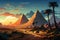 Lunar desert quest, Bedouins and camels make way to Egypt\\\'s pyramids