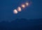 Lunar eclipse over the High Tatra mountains. Time series image