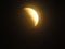 Lunar eclipse in progress. illuminated yellow color