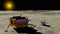 Lunar exploration vehicle Yutu 2 descendant of the China`s Chang e 4 lunar probe landed on the surface of the moon