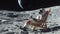 Lunar Leisure: Astronaut Relaxing on the Moon
