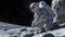 Lunar Odyssey: Astronaut& x27;s Solitary Sojourn on the Moon