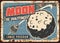 Lunar program vector rusty plate, satellite, moon