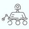 Lunar Rover thin line icon. Moon exploration buggie with three wheels. World space week design concept, outline style