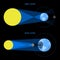 Lunar and Solar Eclipses in Flat Style. Vector