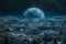 Lunar Vista: A Glimpse of the Celestial Beyond. Concept Astrophotography, Lunar Landscape, Moon