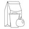 Lunch apple pack icon, outline style