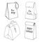 Lunch bag collection. Easy lunch box concepts. Various food bags