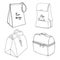 Lunch bag collection. Easy lunch box concepts. Various food bags and food boxes.