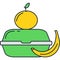 Lunch box vector food container flat icon