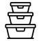 Lunch boxes icon, outline style