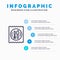 Lunch, Hotel, Knife, Table Blue Infographics Template 5 Steps. Vector Line Icon template