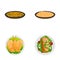 Lunch icons set cartoon vector. Various dish for lunch