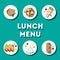 Lunch menu, modern flat icon