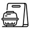 Lunch pack icon, outline style